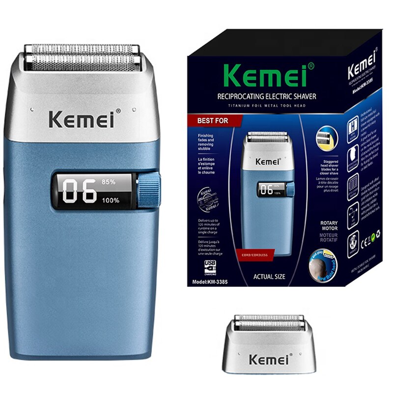 Original Kemei 3-Speed Motor Hair Beard Electric Shaver For Men