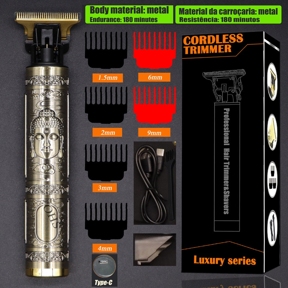 USB Vintage T9 0mm Electric Hair Trimmer