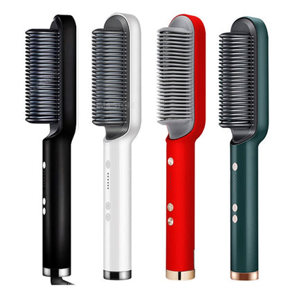 Hair Straightener Men Beard Comb Ceramic Hair Curler Brush Hair Comb Curling Hair Iron Hair Brush