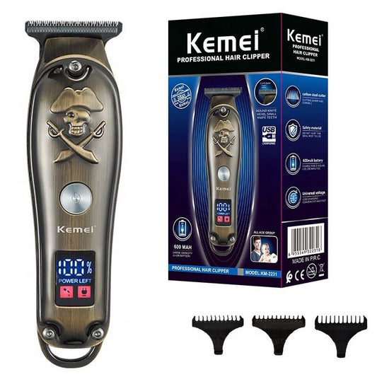 Original Kemei Full Metal Hair Trimmer For Men Groomer Cordless Hair Clippers