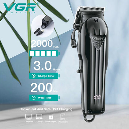 VGR Hair Clipper Professional Hair Cutting Machine Hair Trimmer Cordless