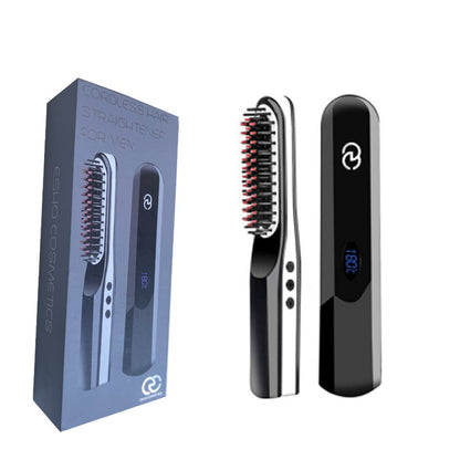 Hair Straightener Brush Wireless Hot Comb Beard