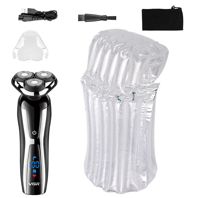 VGR wet dry electric shaver for men rotary beard