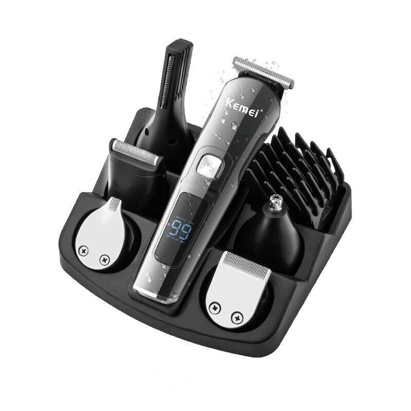 Professional Hair Trimmer Waterproof 6 in 1 Hair Clipper Electric Cutting