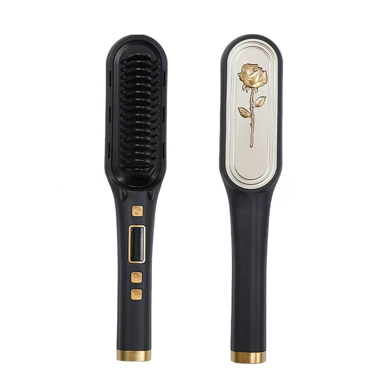 Hair Straightener Men Beard Comb Ceramic Hair Curler Brush Hair Comb Curling Hair Iron Hair Brush