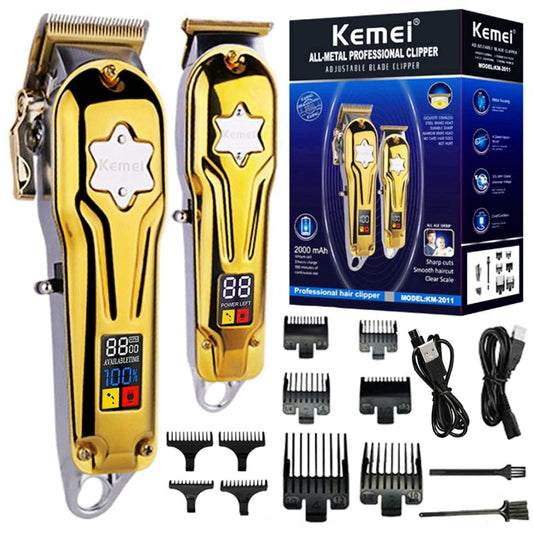 Original Kemei Full Metal Professional Combo Kit Hair Clipper & Beard Hair Trimmer