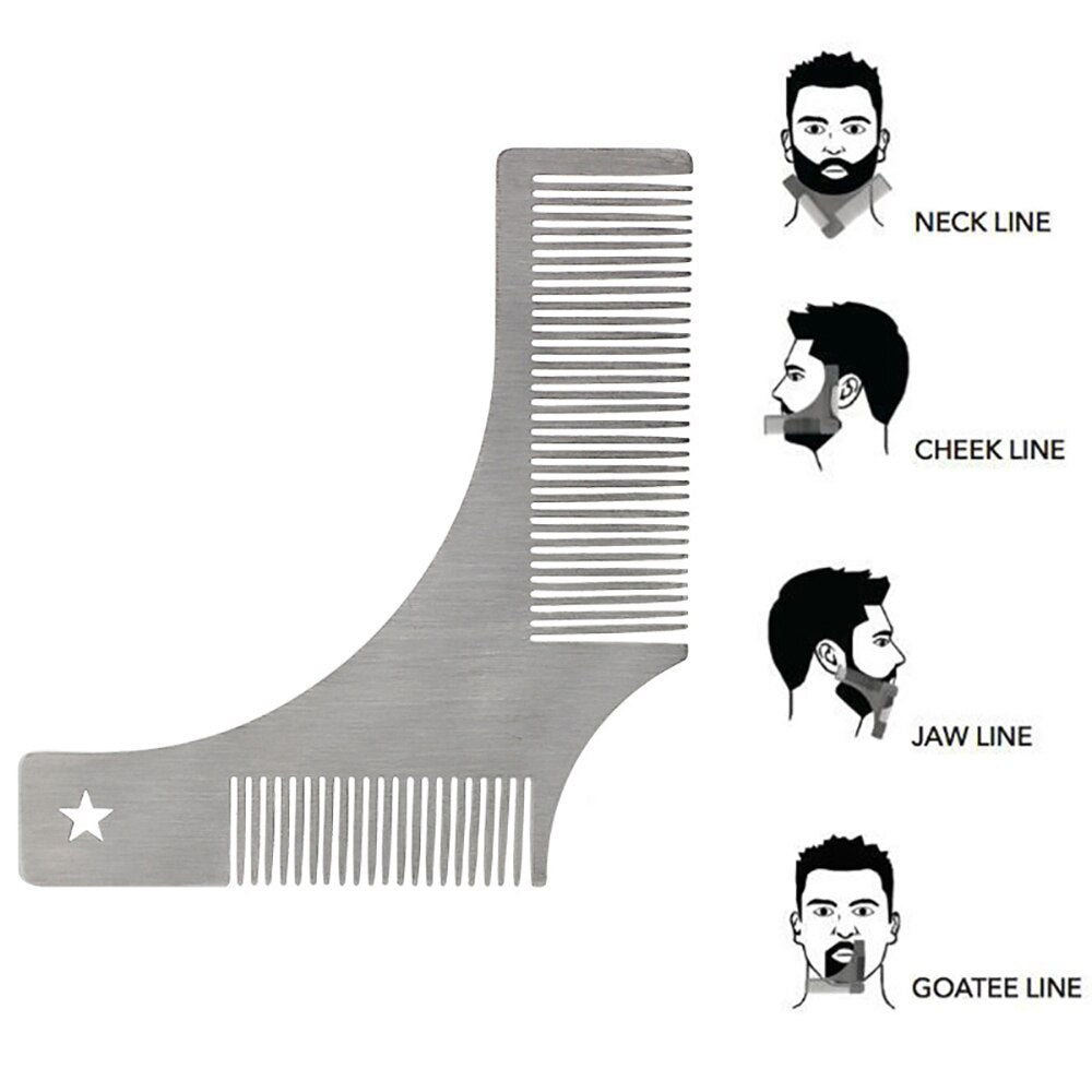 2 In 1 Stainless Steel Men Beard Straightener Comb