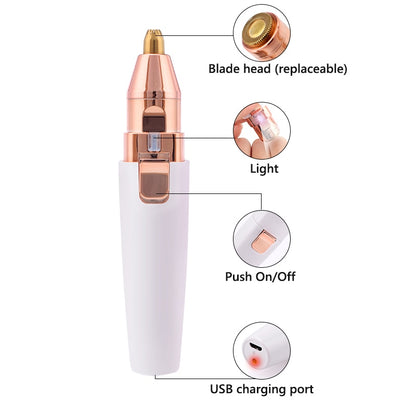 2 In 1 Electric eyebrow trimmer USB Rechargeable