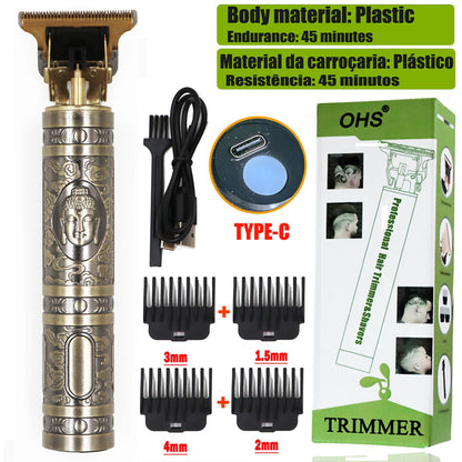 USB Vintage T9 0MM Carving Professional Hair Trimmer