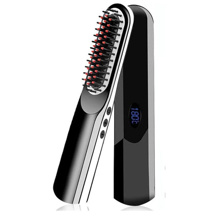 Hair Straightener Brush Wireless Hot Comb Beard