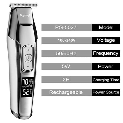 Beard grooming hair clipper rechargeable