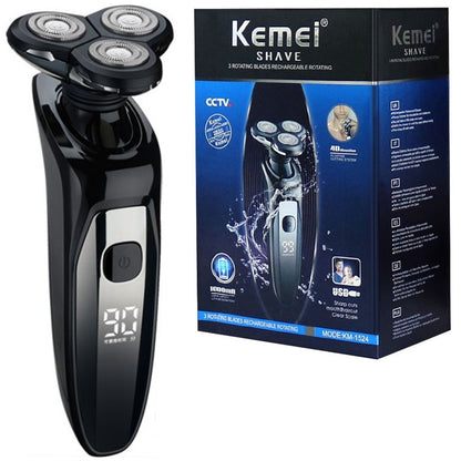 Original Kemei Lcd Display Waterproof Electric Shaver For Men