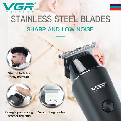 VGR Hair Clipper 8 hours Hair Trimmer Professional LED Display