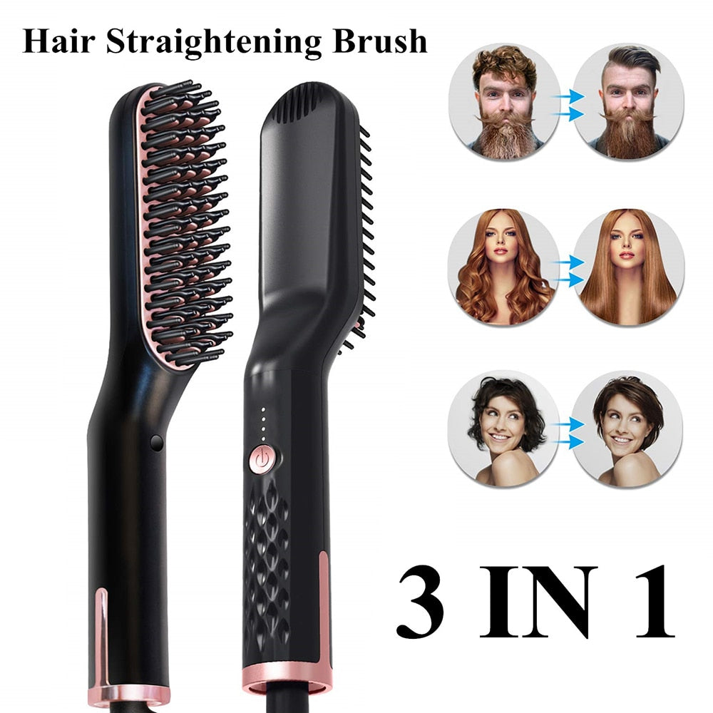 Multifunctional Hair Comb Brush Beard Hair Straightener