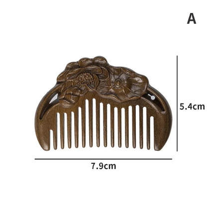 Pocket Comb Natural Peach Wood Small Comb