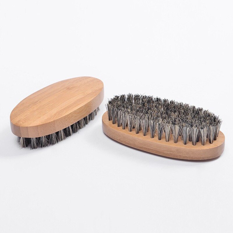 Men Boar Bristle Beard Mustache Styling Brush