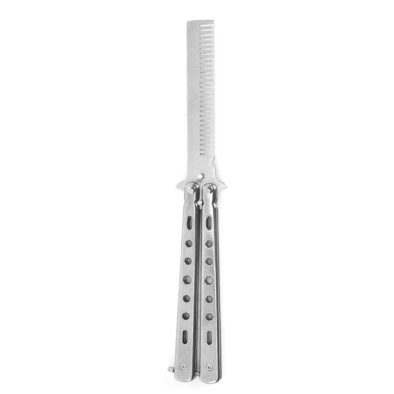 Foldable Comb Training Butterfly Knife Comb Beard