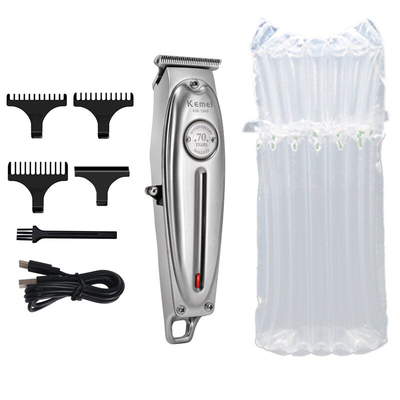 Professional Hair Clipper All Metal Men Electric Cordless Hair Trimmer