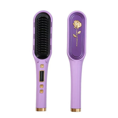 Hair Straightener Men Beard Comb Ceramic Hair Curler Brush Hair Comb Curling Hair Iron Hair Brush