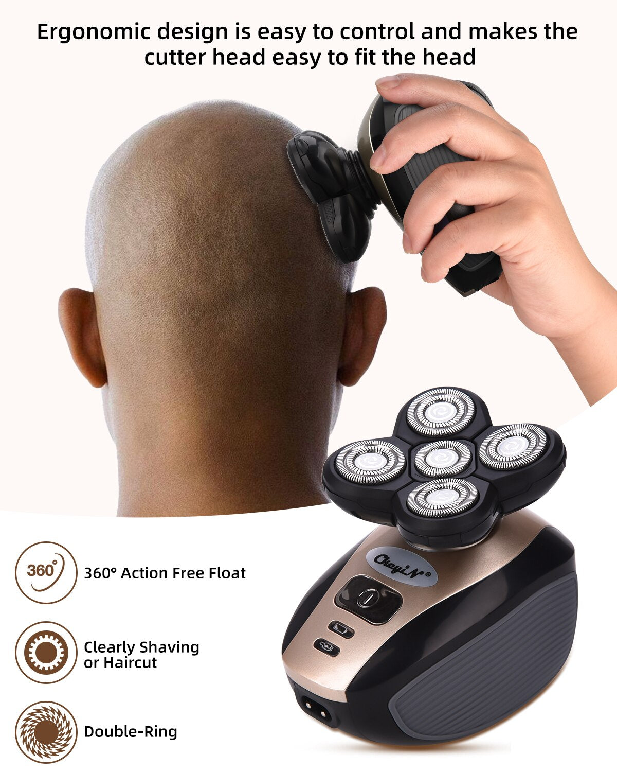 5 in 1 Electric Shaver Bald Head Razor Men Beard Trimmer