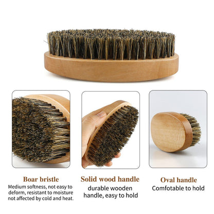 Boar Bristle Wood Beard Brush Hairdresser