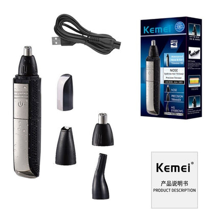 Waterproof nose ear hair trimmer