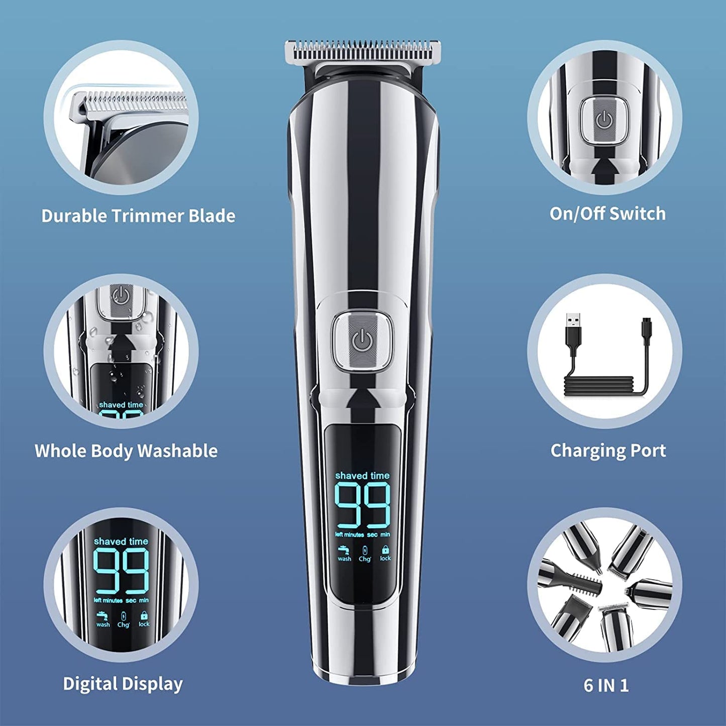 Hair trimmer for men face beard grooming kit