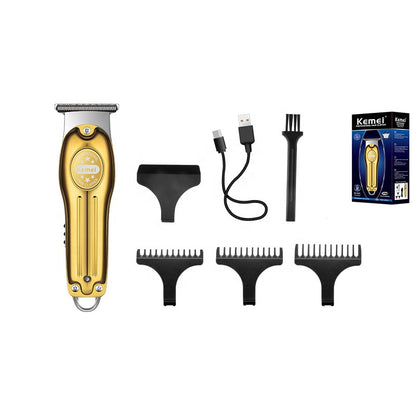 Professional Hair Trimmer Gold Clipper Men Barber Cordless Machine