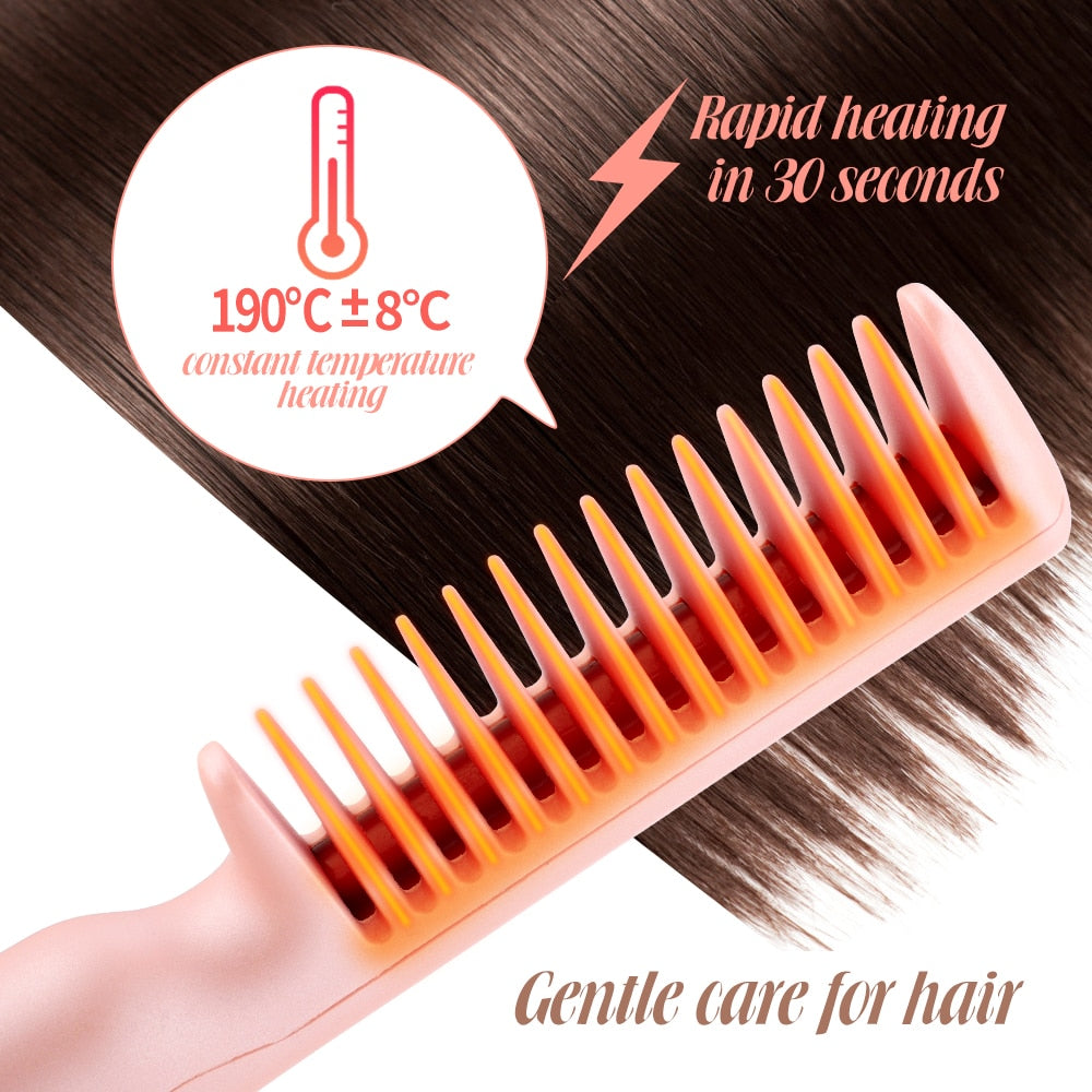Electric Hair Straightener Brush Comb Men Beard