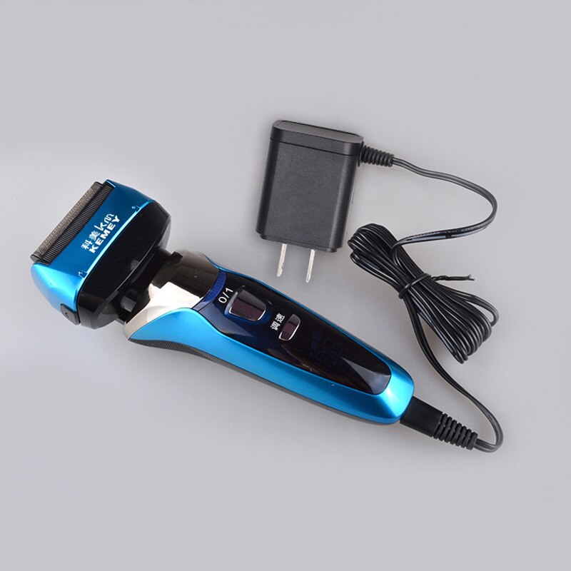 Wet And Dry Electric Razor Beard Trimmer 4 blade Wireless LCD Display