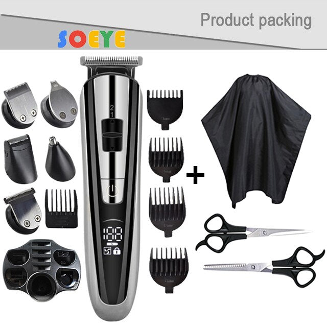 Hair Trimmer Electric Clipper Beauty Kit Multifunction Men Shaver Beard