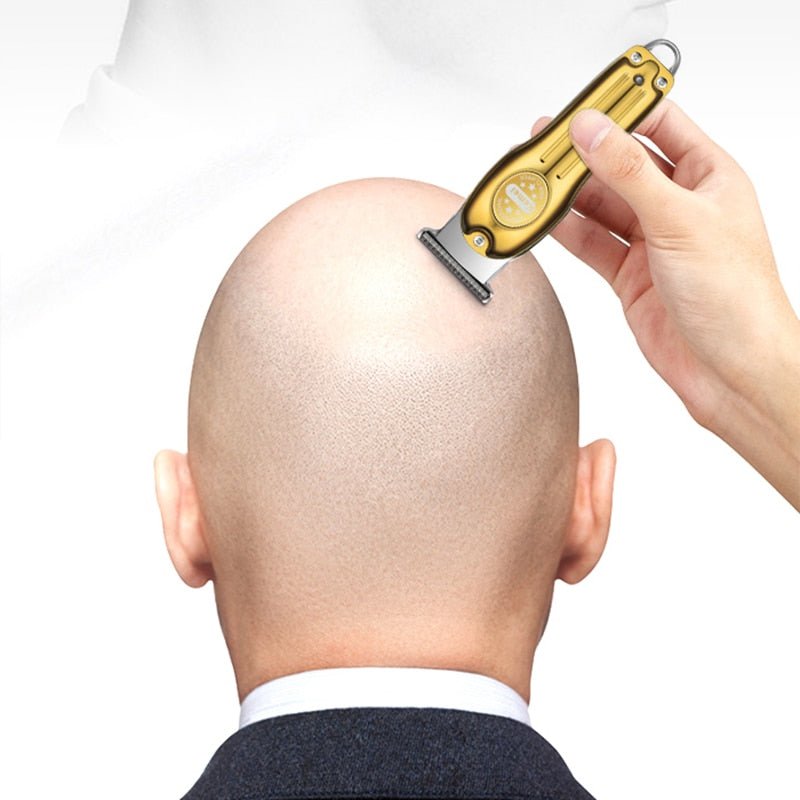 Professional Hair Trimmer Gold Clipper Men Barber Cordless Machine