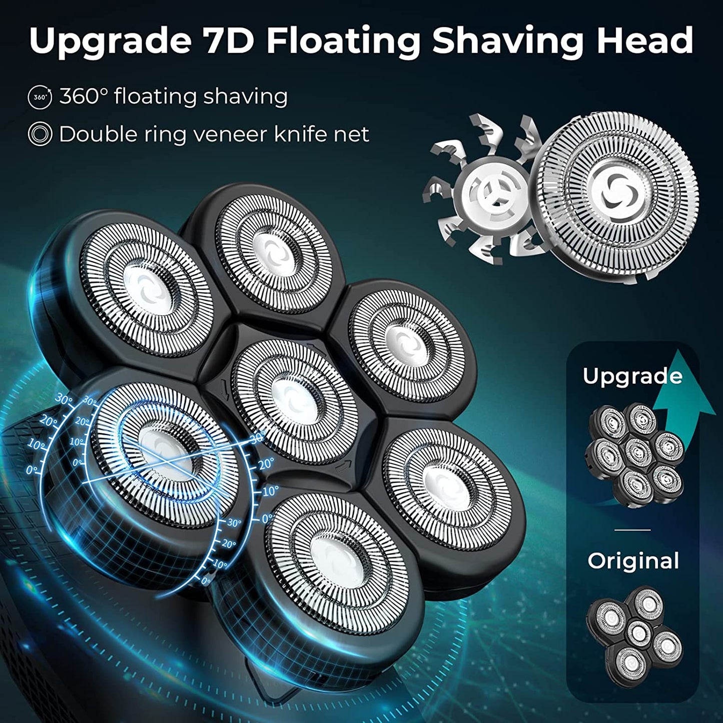 7D Shaver 5 in 1 Bald Head Shavers for Men USB Electric