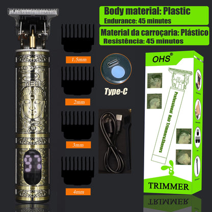 USB Vintage T9 0mm Electric Hair Trimmer