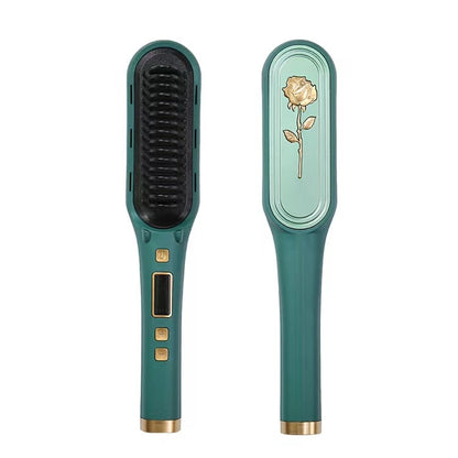 Hair Straightener Men Beard Comb Ceramic Hair Curler Brush Hair Comb Curling Hair Iron Hair Brush