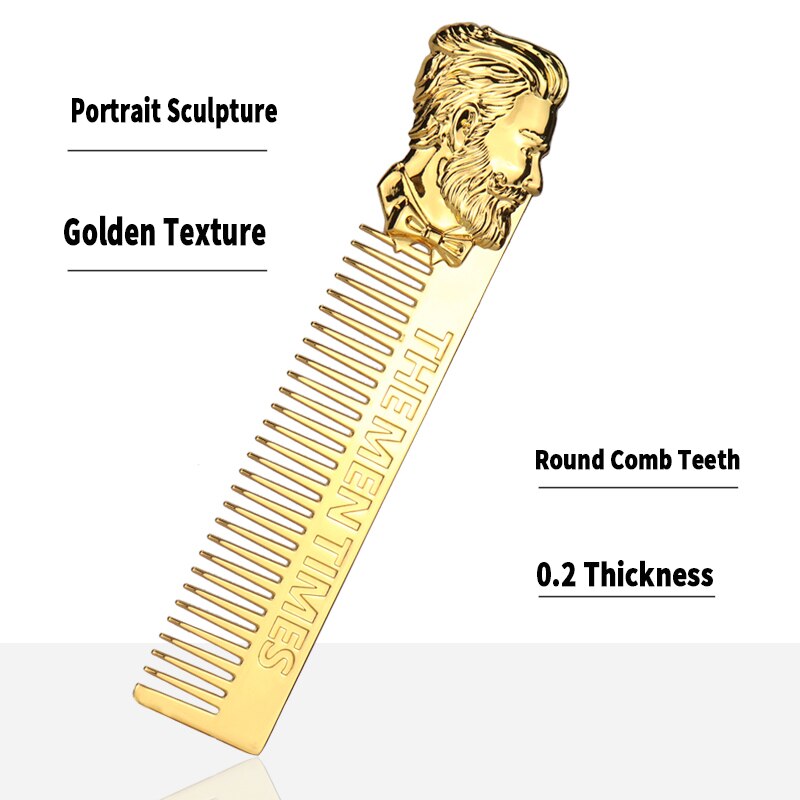 Profession Aluminum Metal Double-Sided Beard Comb