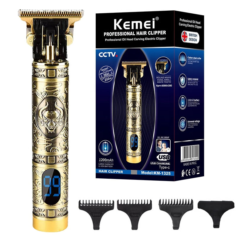 Original Kemei Metal Housing Hair Trimmer For Men Professional Lithium