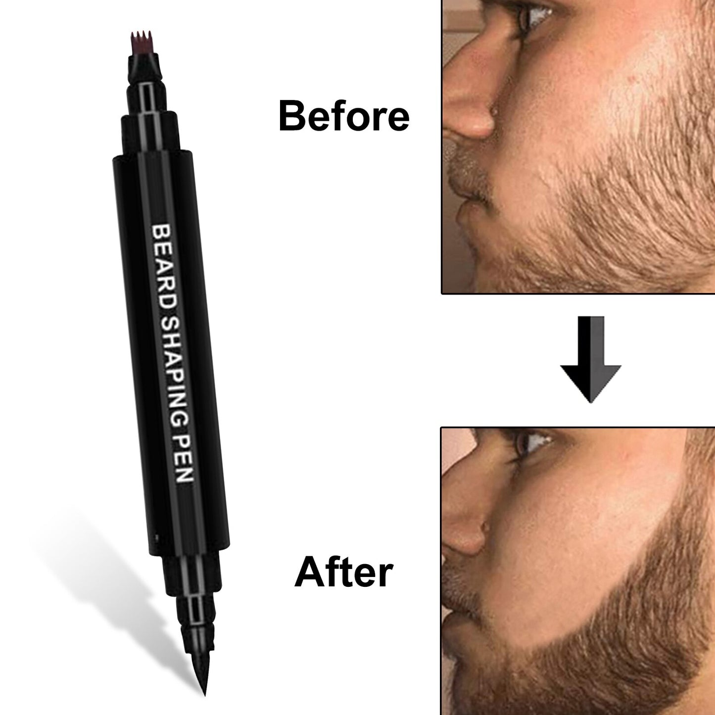 Beard Filling Pen Kit With Double Head Brush Men