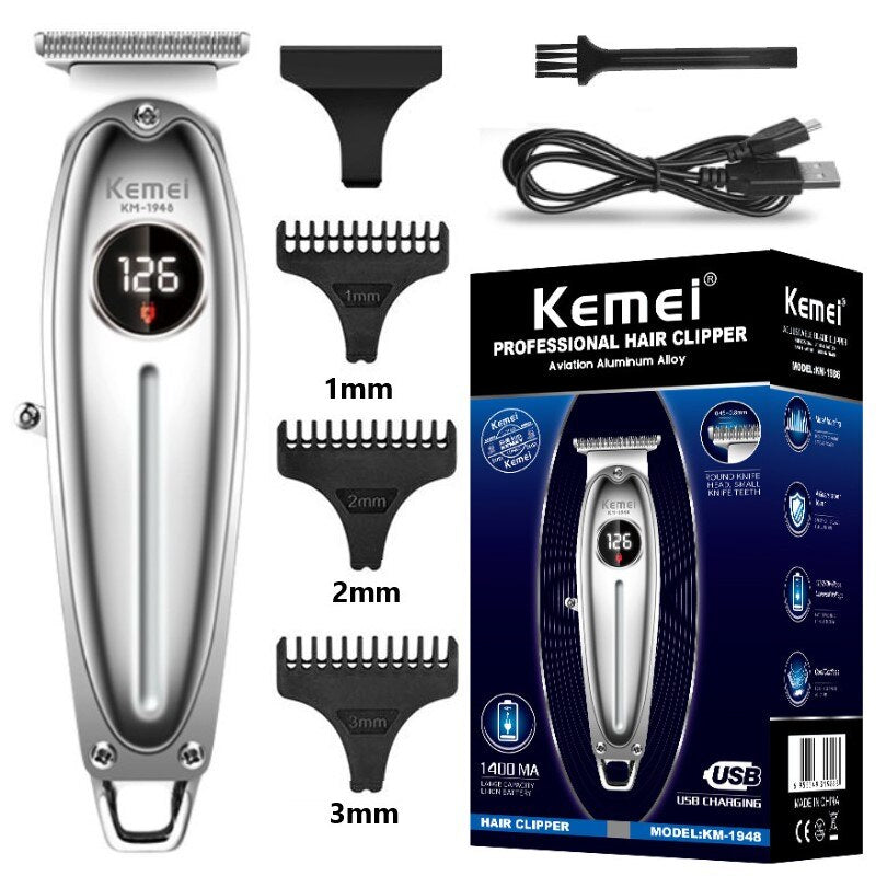 Electric Barber Full Metal Housing Hair Trimmer for Men