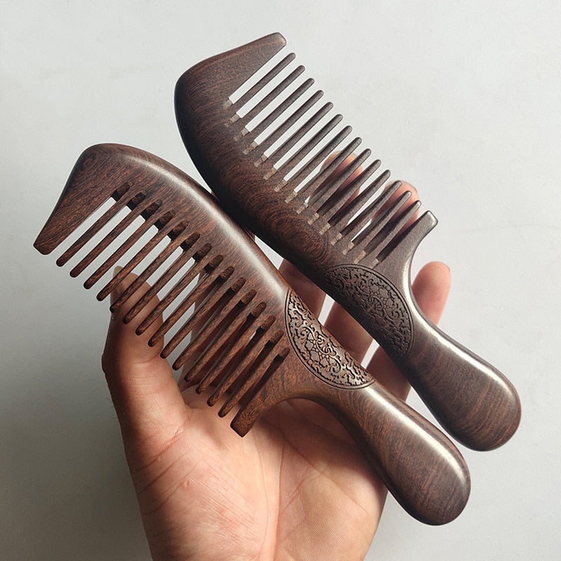 Natural Sandalwood Combs Solid Wood Carving