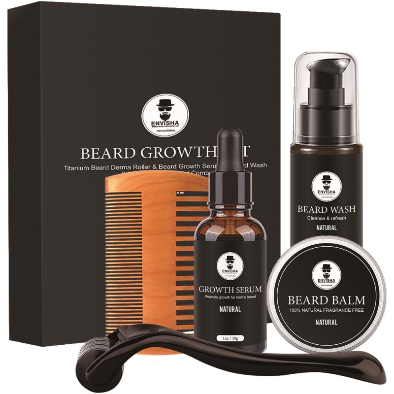 Beard Care Set Growth Cream Oil Serum Natural