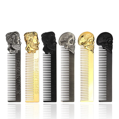 Profession Aluminum Metal Double-Sided Beard Comb