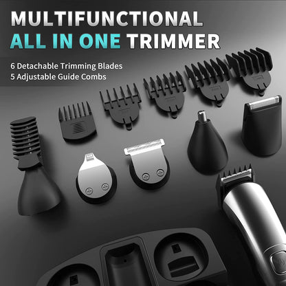 11 in 1 waterproof hair trimmer kit face beard body grooming kit