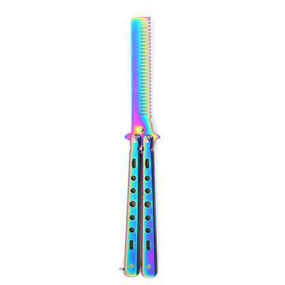 Foldable Comb Training Butterfly Knife Comb Beard