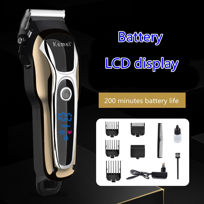 Professional Hair Clipper Rechargeable Trimmer Men Electric Cutter Cordless