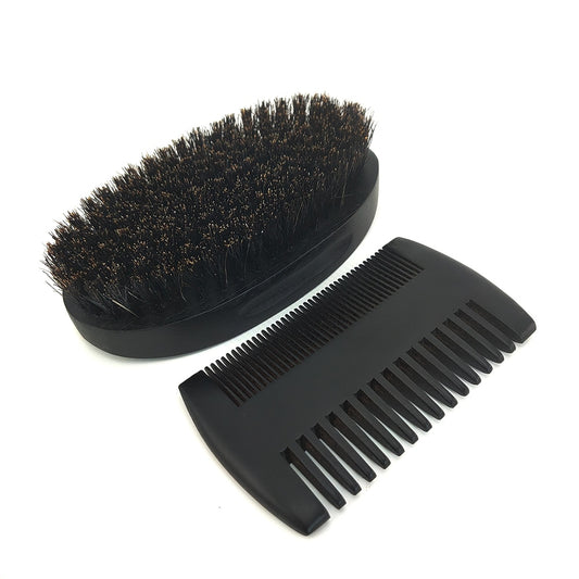 Wood Beard Kit Beard Brush Set Double-Sided Comb