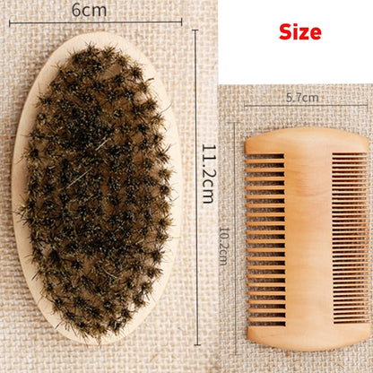 Professional Soft Boar Bristle Wood Beard Brush