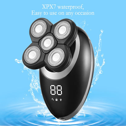 IPX7 Waterproof Electric Shaver Razor for Men Beard