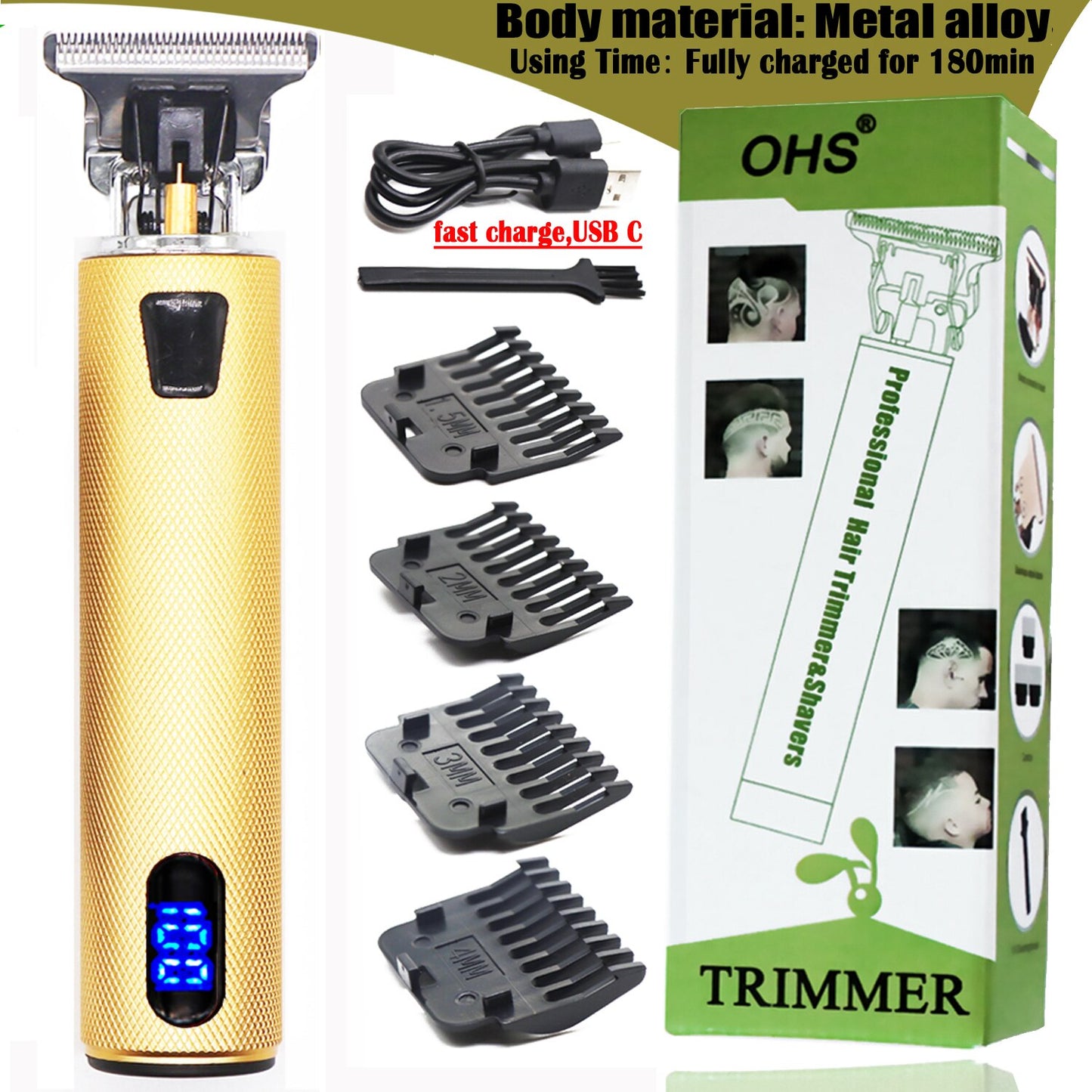 LCD Display Electric Cordless Safety Razor