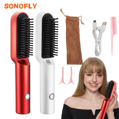 Wireless Hair Straightener Comb Beard Brush